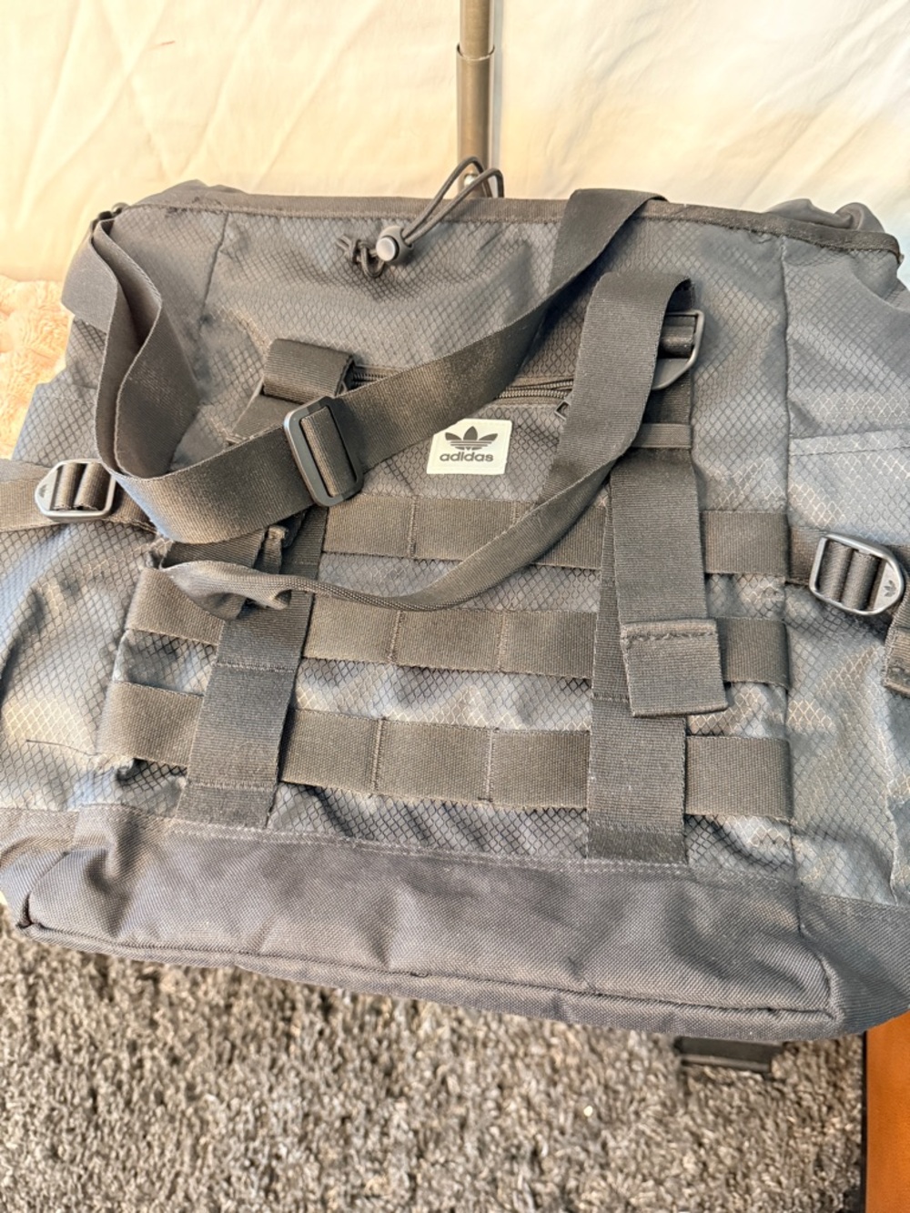 adidas Black Duffel Bag with MOLLE Straps
